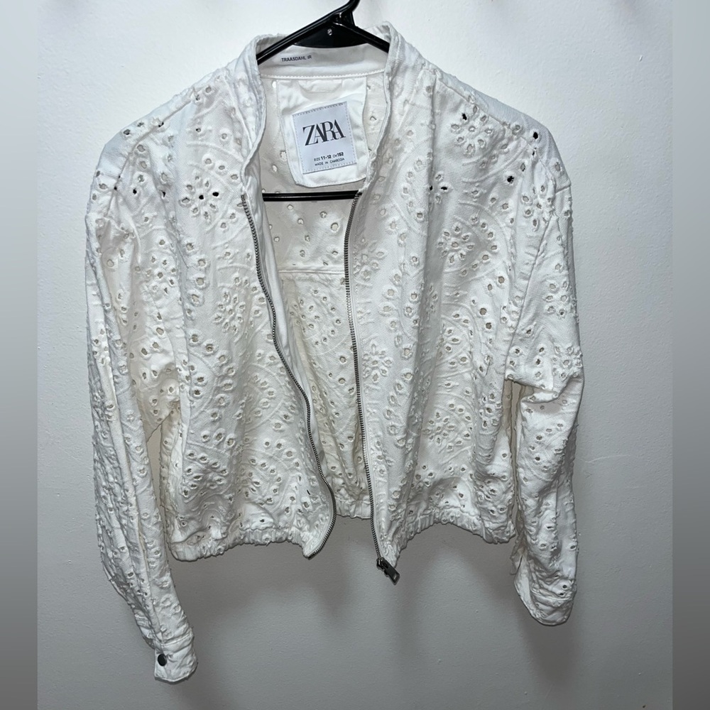 Zara Cream Eyelet Jacket